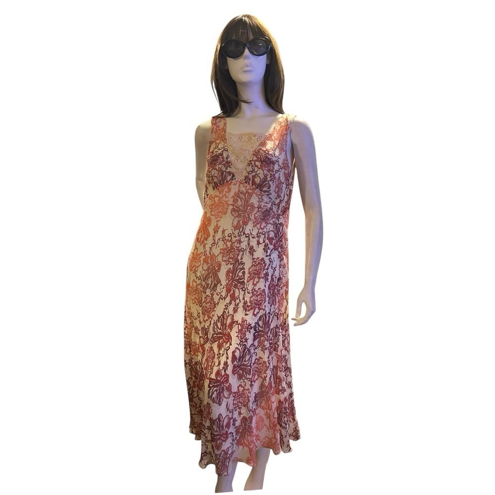 Sundance Floral Size P6 Whimsical Embroidered Lace & Silk Dress P6